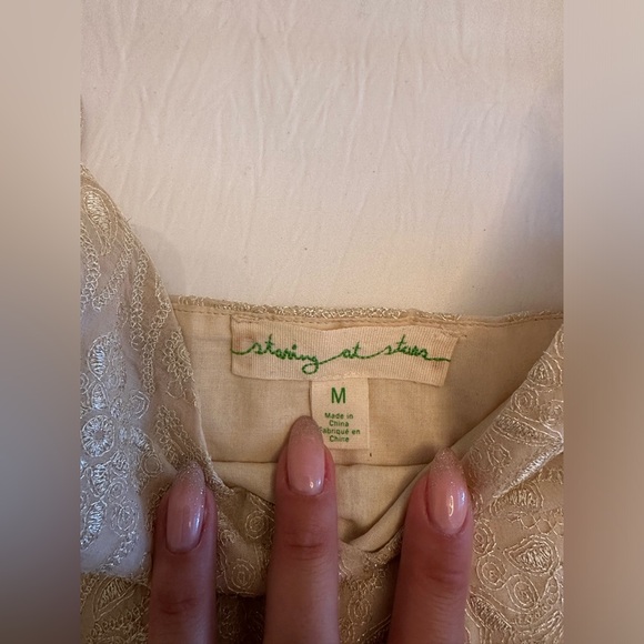 Staring at Stars Gold Cropped Tank Top - Picture 4 of 4